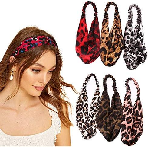 Headband Hair Bands Twisted Boho Turban Leopard Sports Running for Women Girls Holiday 4Pcs Vinta... | Amazon (US)