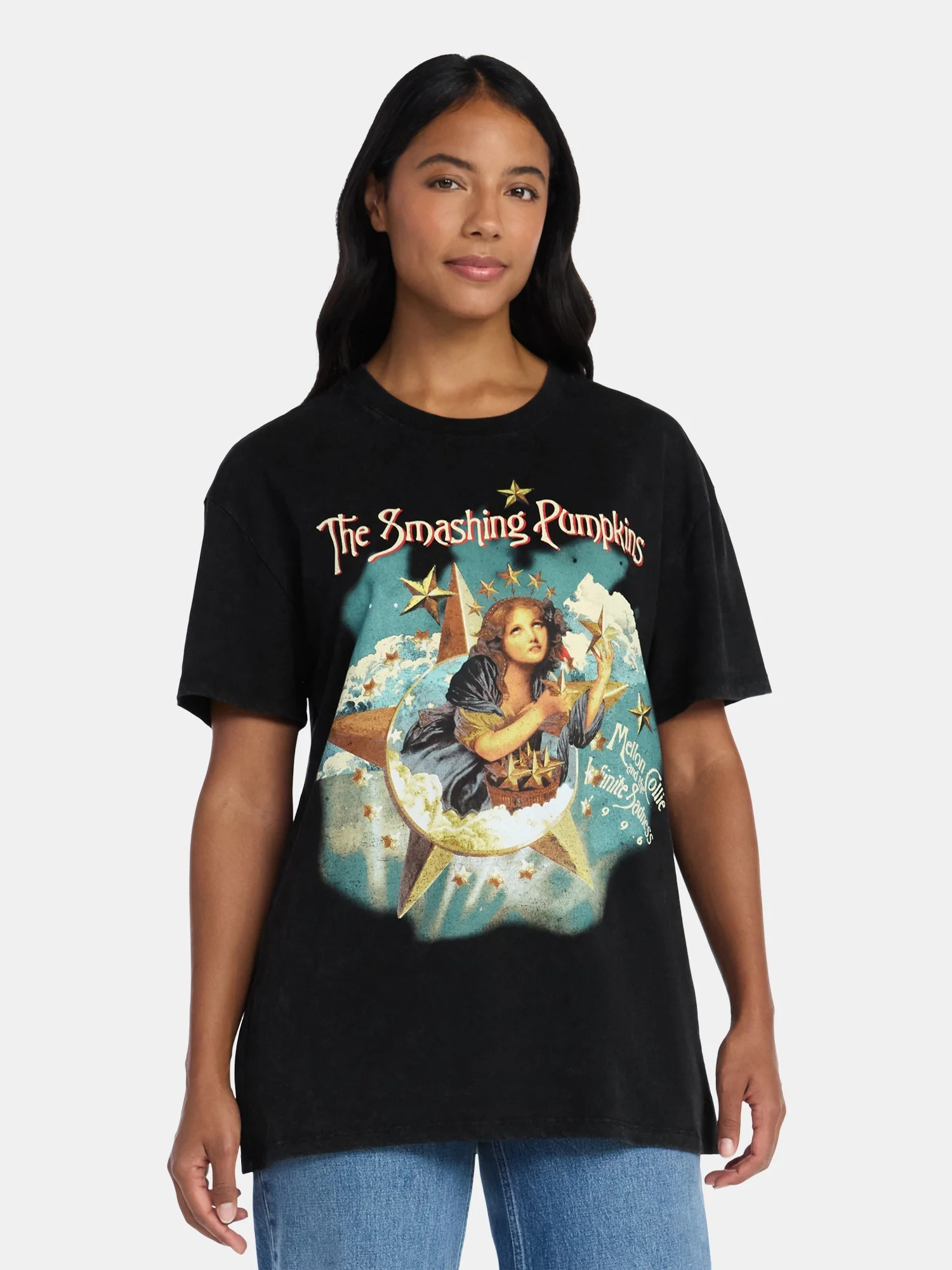 Smashing Pumpkins Women's Front Back Graphic Band Tee with Short Sleeves, Sizes XXS-XXL | Walmart (US)