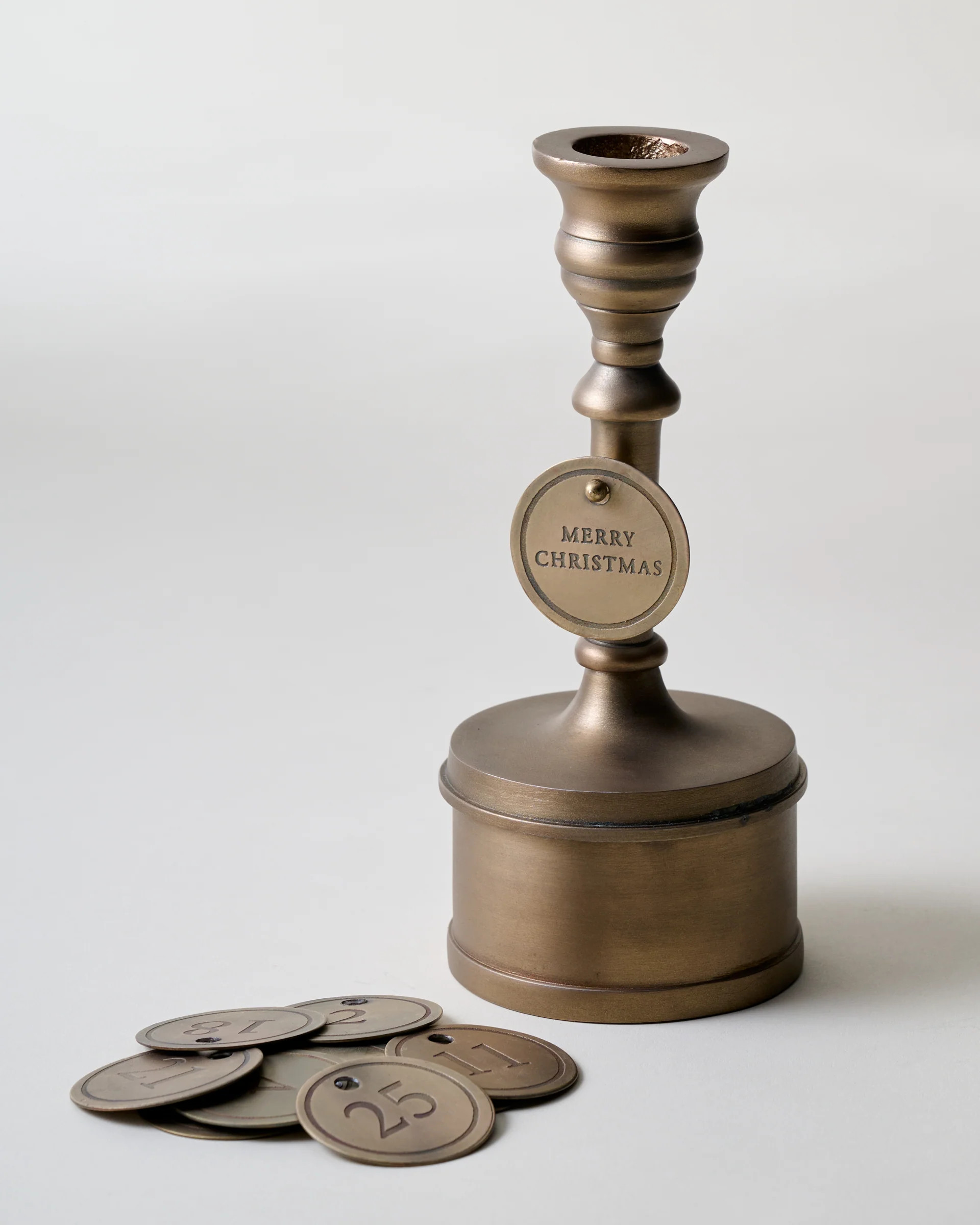 Antique Brass Taper Holder Countdown | Magnolia