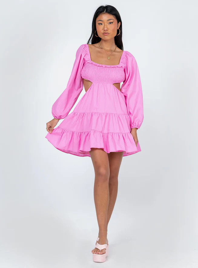Landen Mini Dress Pink | Princess Polly US