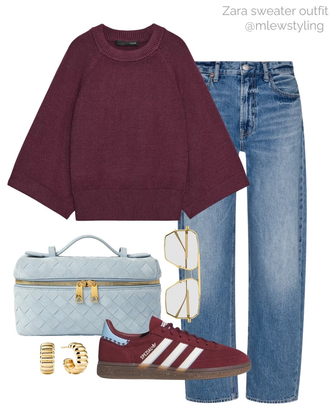 New in Zara burgundy sweater ✨

Tags: comfy knit, fall outfit, autumn fashion, baby blue bottega veneta bag, aviator sunglasses, burgundy adidas Spezial sneakers, Mejuri gold hoop earrings, back to school 

#LTKStyleTip #LTKItBag #LTKShoeCrush