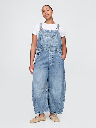UltraSoft Denim Horseshoe Overalls | Gap (US)