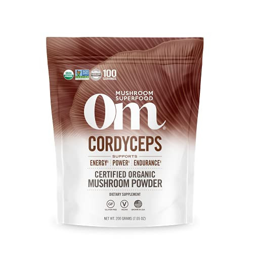 OM Mushroom Superfood Cordyceps Organic Mushroom Powder, 7.05 Ounce Pouch, 100 Servings, Energy, Power, Stamina and Endurance Support, Superfood Supplement for Sports Performance | Amazon (US)