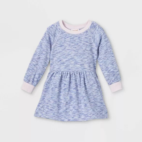 Toddler Girls' Textured Long Sleeve Dress - Cat & Jack™ Light Purple | Target