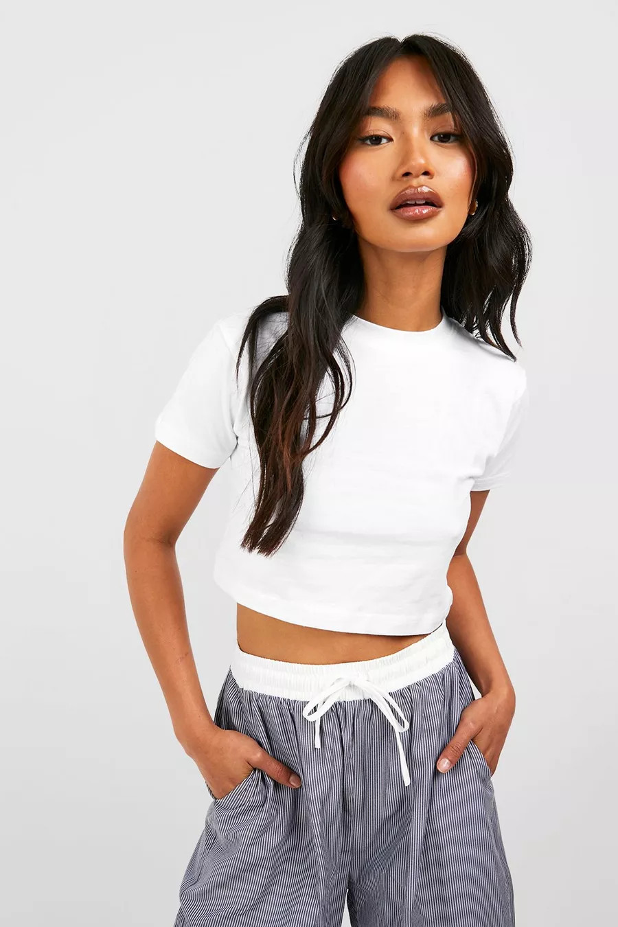 White Basic Cotton Cropped Baby T-shirt | Boohoo.com (UK & IE)