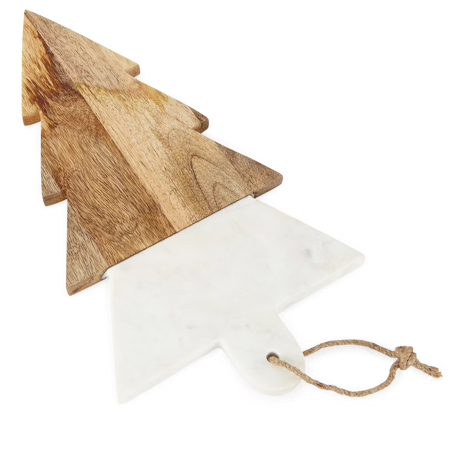 North Pole Trading Co. Holiday Figural Tree Marble Wood Serving Board | JCPenney