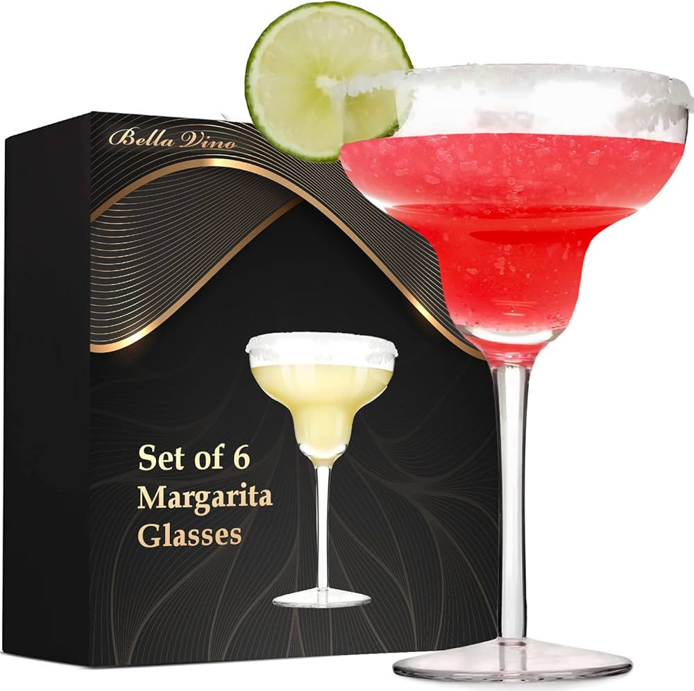 Set of 6 Margarita Glasses Martini Glasses, Whiskey, Gin, Tequila, Tall Cosmopolitan Glasses Bar ... | Amazon (US)