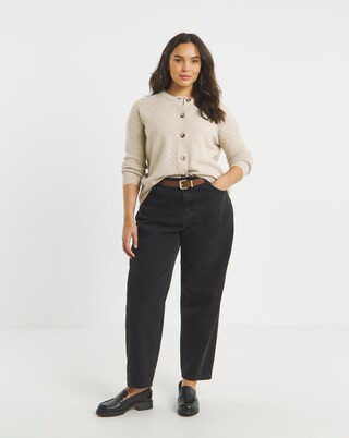 Cosy Yarn Oatmeal Crew Neck Cardigan | Simply Be | Simply Be (UK)