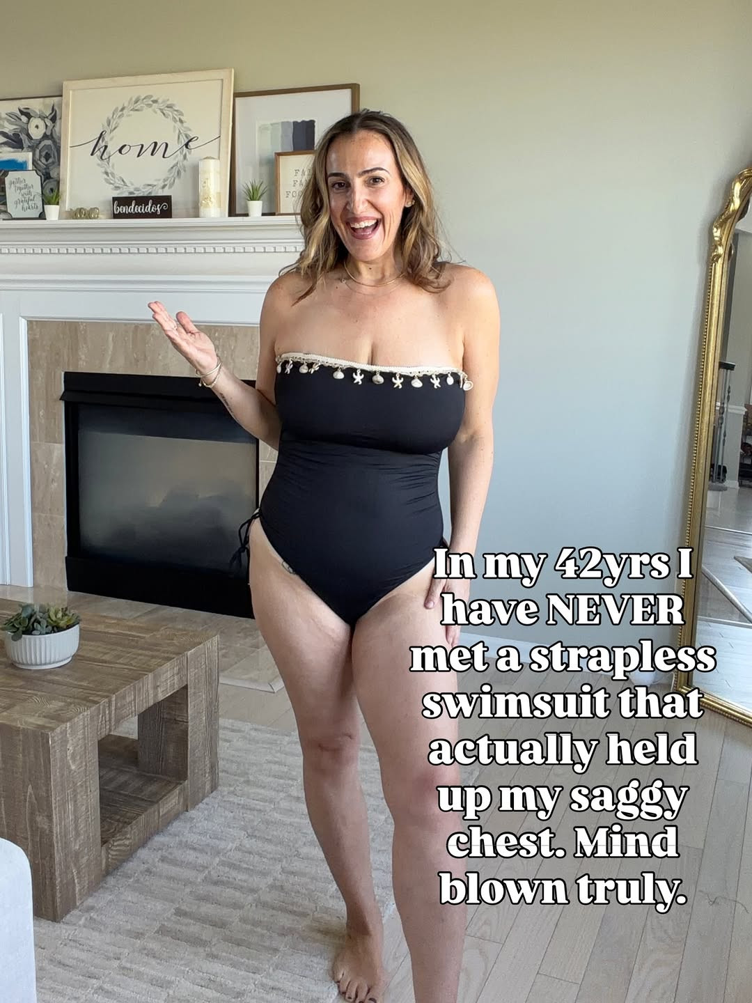 Wearing a medium. #straplessswimsuit #midsizeswimsuit #midsizeswim #onepiece #summervacation 

 #LTKMidsize #LTKSwim #LTKTravel