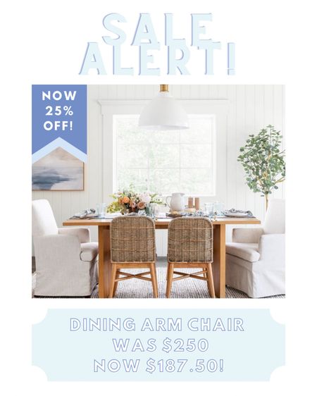 Sale alert on these super pretty and classic upholstered dining armchairs by Studio McGee! Now 25% OFF and under $200 a chair at $187.50!! 🙌🏻🙌🏻 love two for the ends of the dining table! Or even four around a rounding dining table to a casual but beautiful looking space! 😍

#LTKhome #LTKHoliday #LTKsalealert