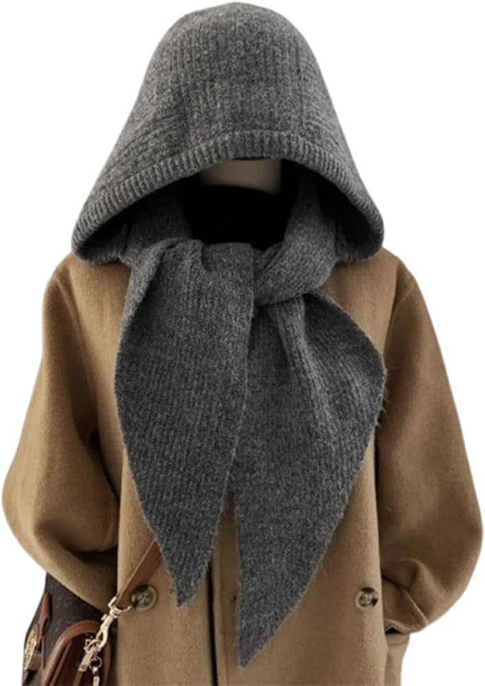 Women's Winter Knitted Hat Beanie Balaclava Hooded Cap Scarf Hat Soft Knit Skull Cap Hood Scarf N... | Amazon (US)