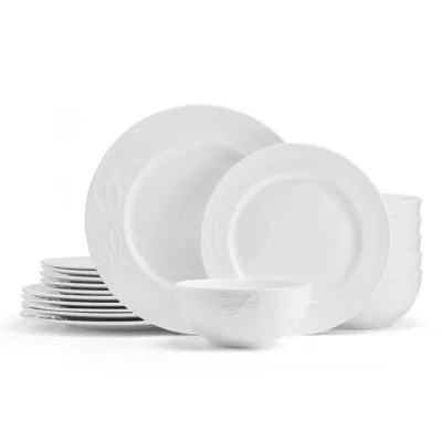 Mikasa Love Story White 18 Piece Dinnerware Set, Service for 6 | Belk