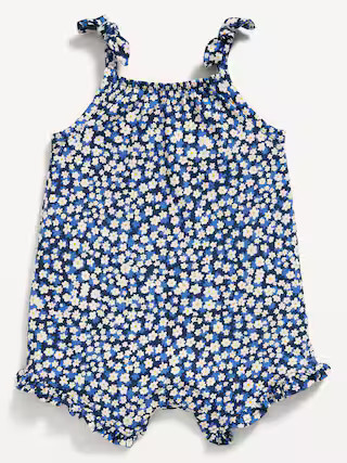 Sleeveless Tie-Knot Graphic One-Piece Romper for Baby | Old Navy (US)