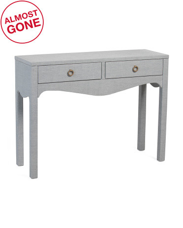 46in Linen Wrapped Console Table | TJ Maxx