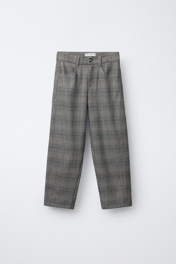 WARM PLAID BARREL PANTS | Zara US