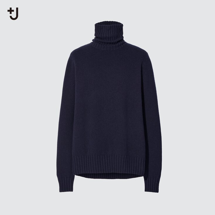WOMEN +J MIDDLE GAUGE CASHMERE BLEND TURTLENECK LONG-SLEEVE SWEATER | UNIQLO (US)