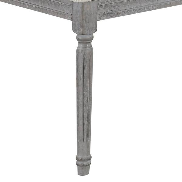 Jack Tufted Beige Upholstered Wood Leg Bench | Bed Bath & Beyond