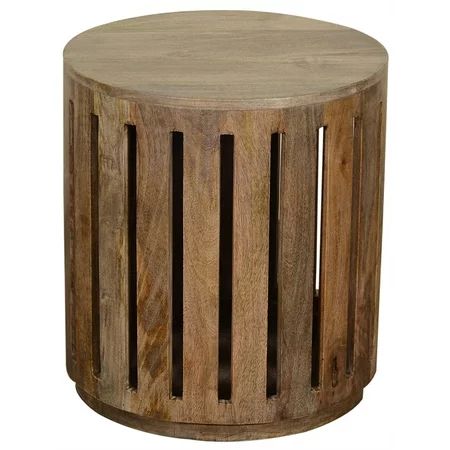 Wooden Round Side Table Brown Wood | Walmart (US)