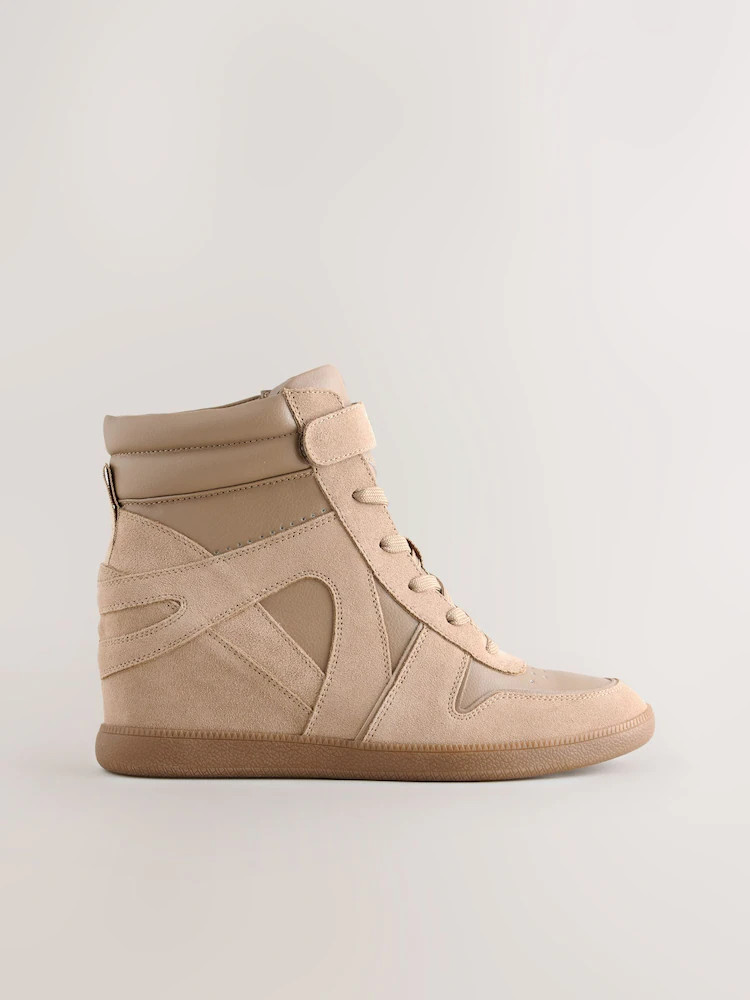 Buy Taupe Forever Comfort® Lace Up Wedge Trainers from Next Ireland | Next EU