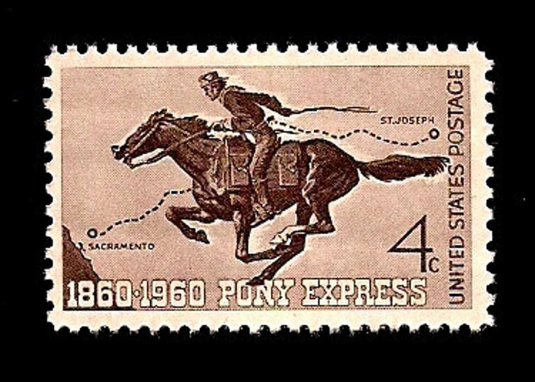 10 Pony Express - Pack of (10) Vintage (Issued in 1960) Unused U.S. Postage Stamps- Post Office F... | Etsy (US)