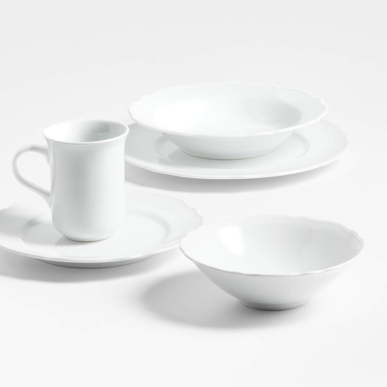 Loire White Porcelain Low Bowl | Crate & Barrel | Crate & Barrel