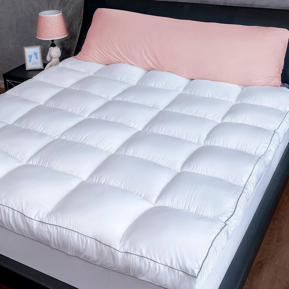 Marine Moon Mattress Topper Queen, Cooling Pillow Top Mattress Topper, Extra Thick Plush Mattress... | Amazon (US)