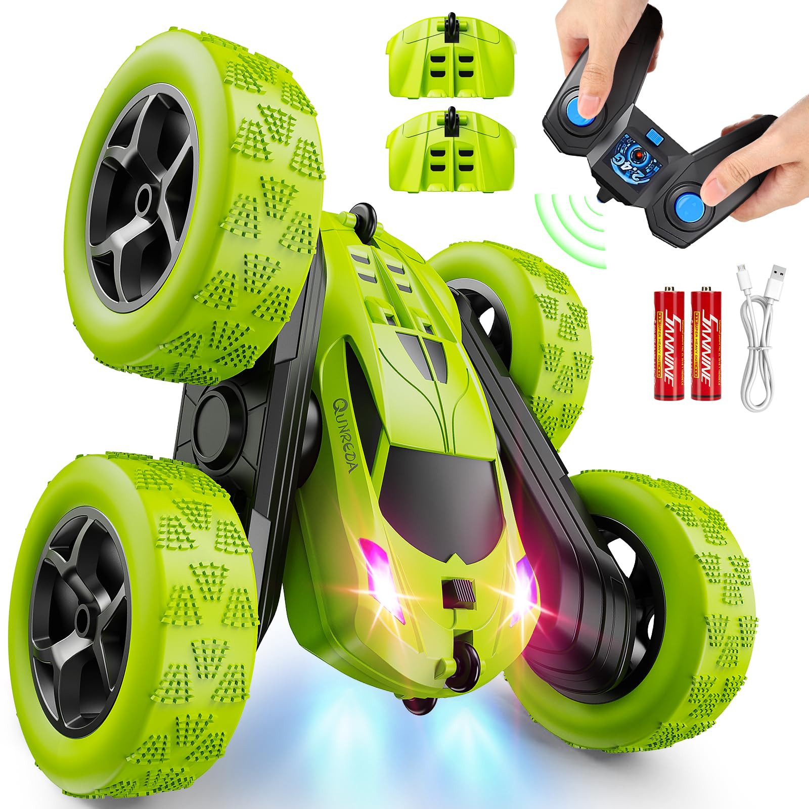 Remote Control Car for Kids Ages 6+, RC Cars Stunt Car Toy 4WD Double Sided 360° Rotating Remote... | Amazon (US)