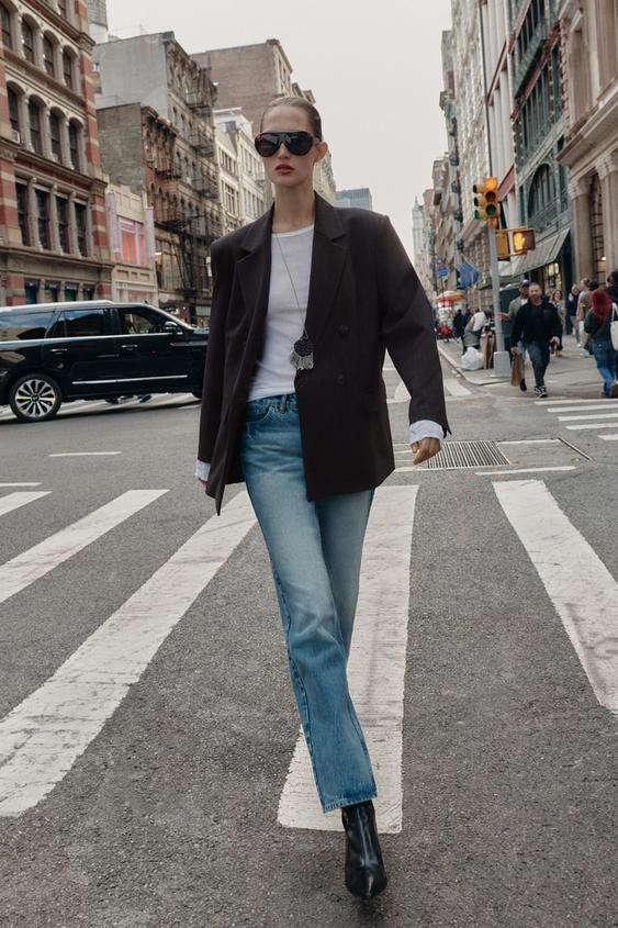 OVERSIZED DOUBLE BREASTED PINSTRIPE BLAZER | Zara US
