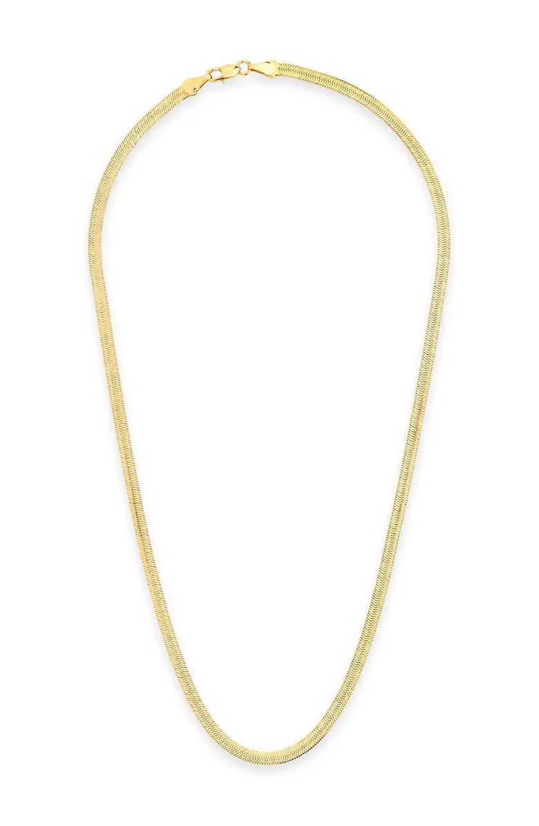 14K Gold Plated Herringbone Chain Necklace | Nordstrom Rack