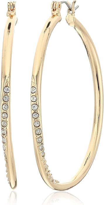 GUESS"Basic" Gold Stone Front Hoop Earrings | Amazon (US)