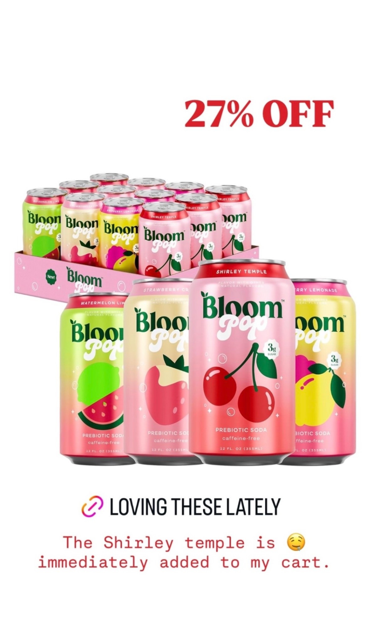 🤍 27% OFF The Shirley temple is 🤤 immediately added to my cart.