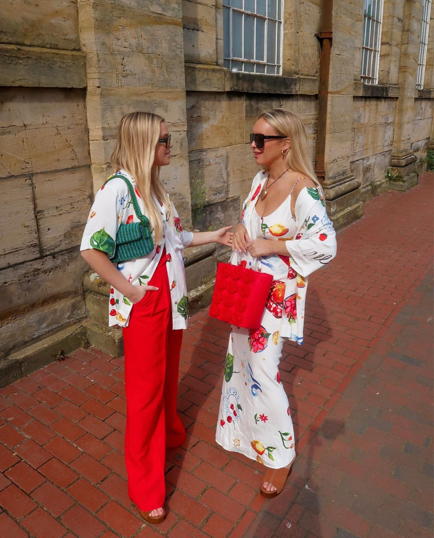 Damson Madder summer print dress with matching overshirt. Red tailored trousers and gold heart necklace.

#LTKSeasonal #LTKeurope #LTKstyletip