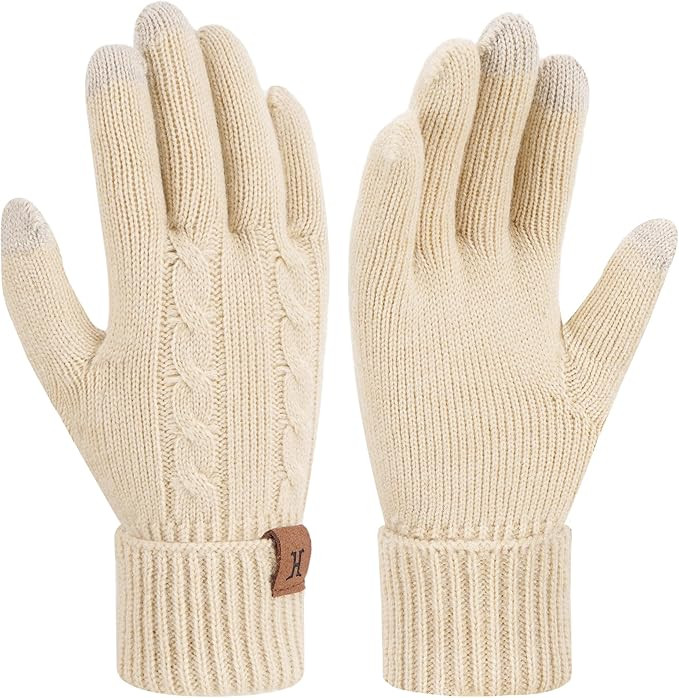 Womens Winter Warm Touch Screen Gloves Elastic Cuff Thermal Knit Gloves for Women Cold Weather Gi... | Amazon (CA)