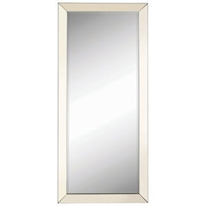 Rectangular Shaped Floor Mirror with Beveled Edge in Silver | Cymax