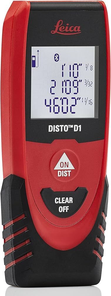 Leica DISTO D1 120ft Laser Distance Measure with Bluetooth 4.0, Black/Red | Amazon (US)