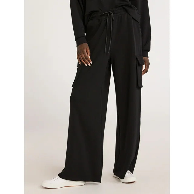 Scoop Women's Ultimate ScubaKnit Wide Leg Cargo Pants, Sizes XS-XXL - Walmart.com | Walmart (US)