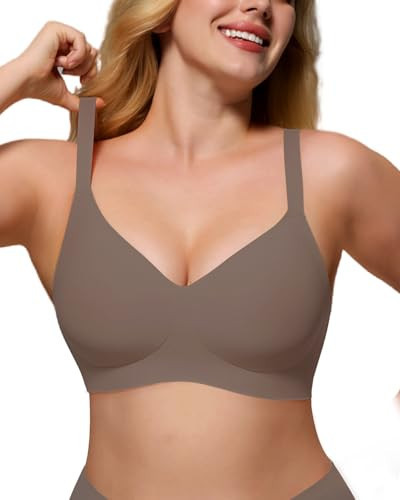 As Fairy Jelly Bras for Women Wireless Push Up Bra with Support and Lift Seamless Comfortable Bralette Tshirt Brassiere Grey 40B | Amazon (US)