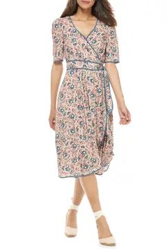 Isadora Floral Print Wrap Midi Dress | Nordstrom