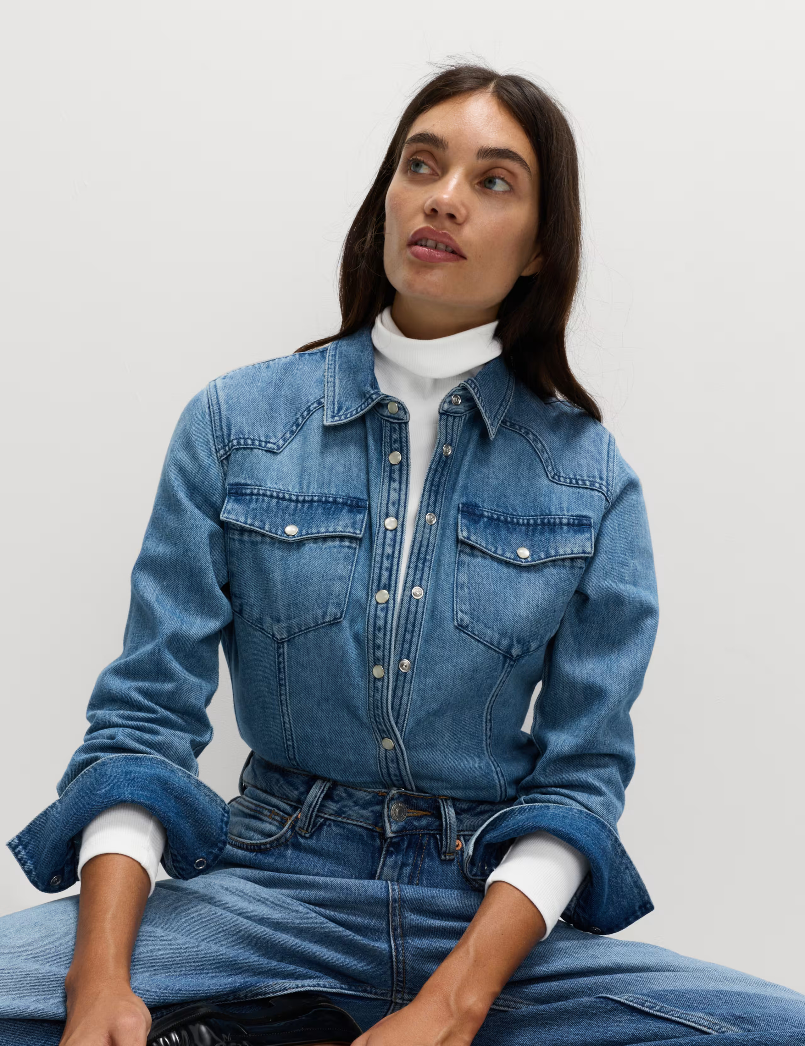 Cotton Rich Ribbed Funnel Neck Top | Marks & Spencer (UK)