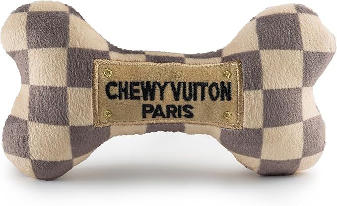 Haute Diggity Dog Chewy Vuiton Checker Collection – Soft Plush Designer Dog Toys with Squeaker ... | Amazon (US)