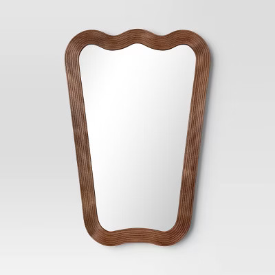 22"x30" Ribbed Wood Wall Mirror - Threshold™ | Target