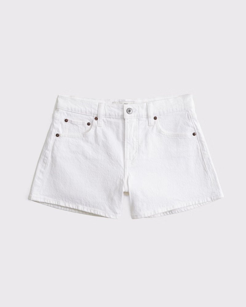 Abercrombie & Fitch Women's Mid Rise A-Line Short in White - Size 36 | Abercrombie & Fitch (US)