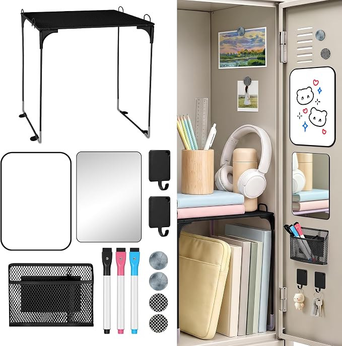 AKONEGE 13 PCS Locker Accessories Black Locker Organizer & Decorations | Amazon (US)
