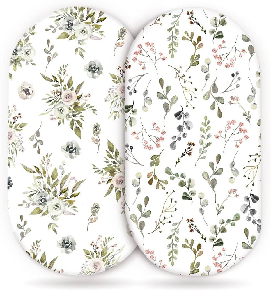 GRSSDER Stretchy Ultra Soft Fitted Bassinet Sheet Set 2 Pack, Universal Fit for Bassinets Baby Cr... | Amazon (US)