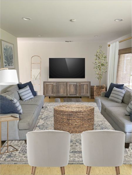 An example of a client living room rendering! Client already had sofas, pillows, and artwork so I added some finishing touches around that!

#LTKhome