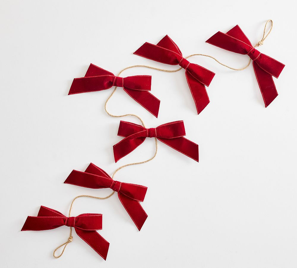 Velvet Bow Garland | Pottery Barn (US)