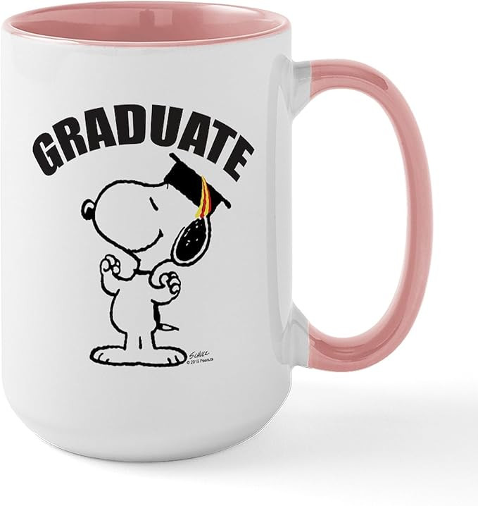 CafePress Snoopy Graduate 15 Oz Ceramic Large Mug 15 oz (444 ml) Ceramic Coffee Mug | Amazon (US)