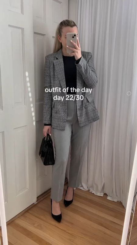 Outfit of the day 22/30 ☕️ linked everything except the Zara pants! Size small in blazer, xs in bodysuit & heels are tts🩶

#LTKworkwear #LTKstyletip #LTKSpringSale