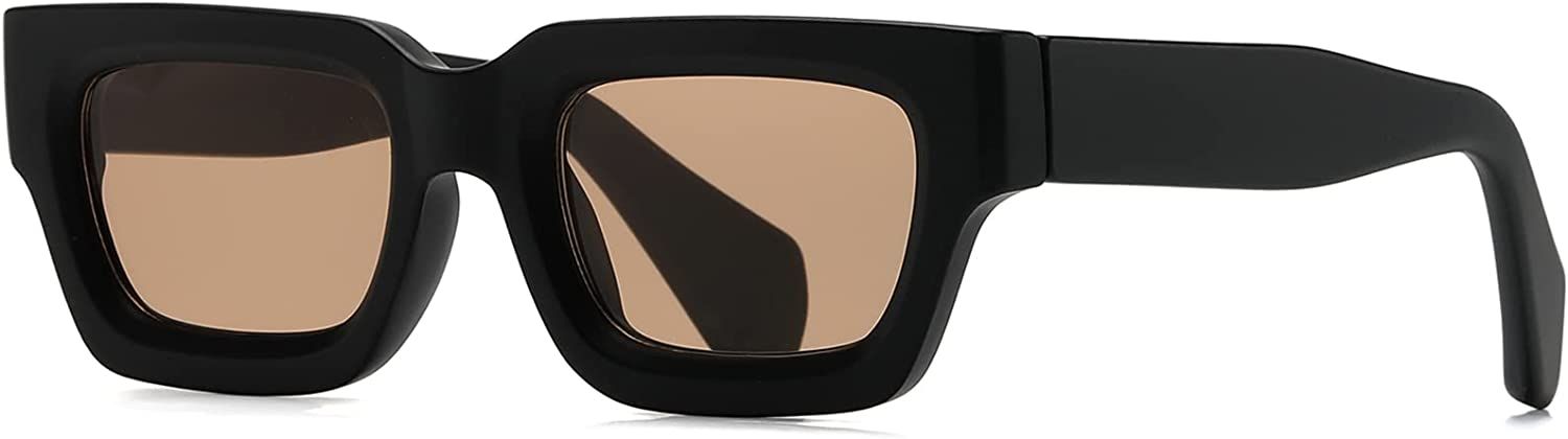 Breaksun Thick Rectangle Sunglasses for Women Men Fashion Chunky Square Sunnies 90s Retro Shades | Amazon (US)