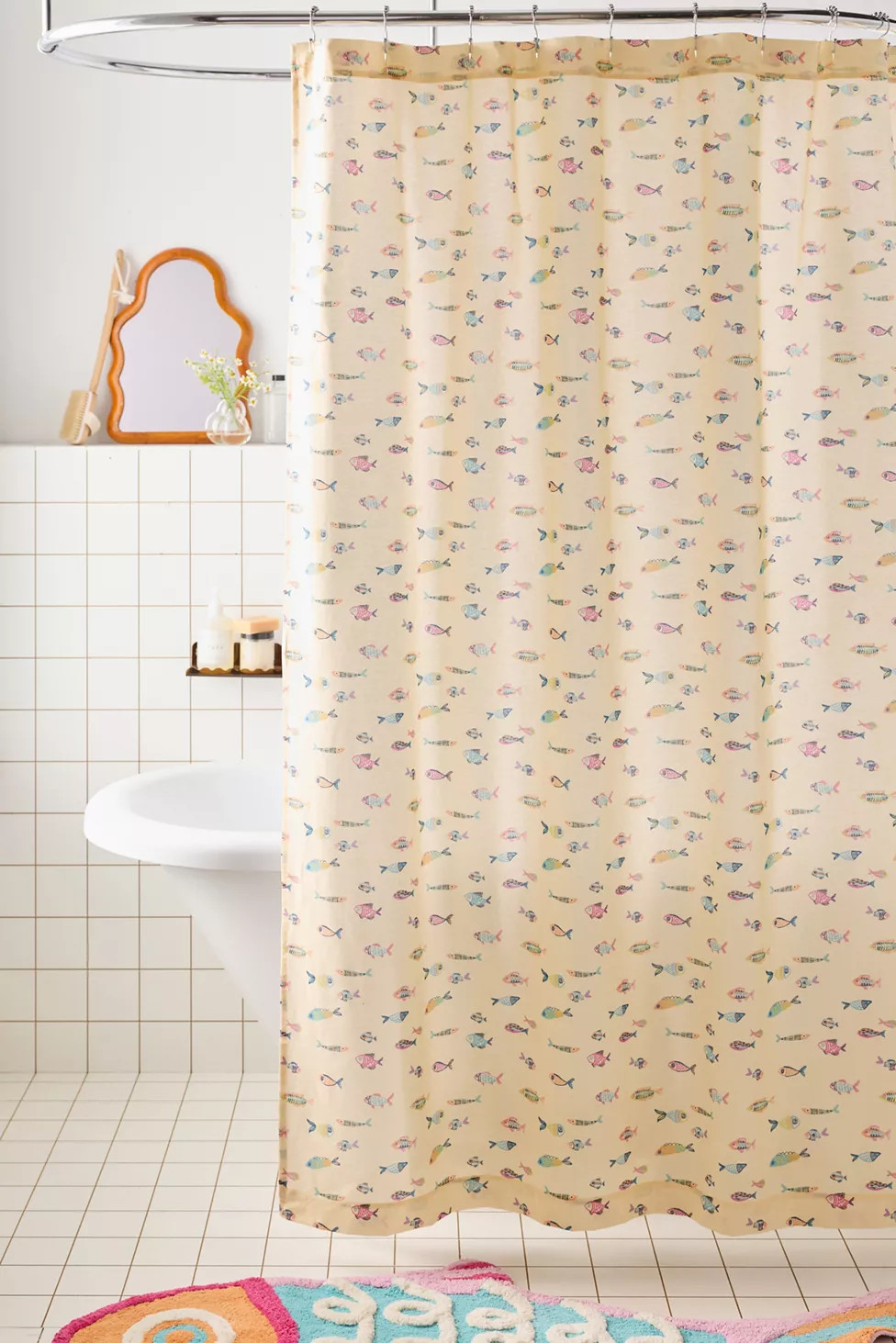 Little Fish Patterned Shower Curtain | Urban Outfitters (US and RoW)